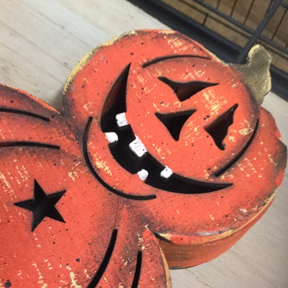 Jack o lantern wooden decor Halloween party festival decor rustic cabin farmer’s - Picture 6 of 6